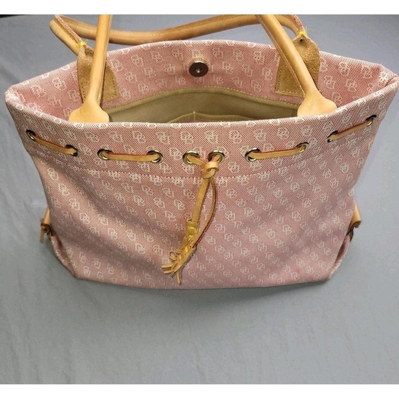 Dooney & Bourke Signature Tulip Tassel Tote DB Monogram Brown - Picture 5 of 8